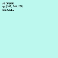 #BDF8EE - Ice Cold Color Image